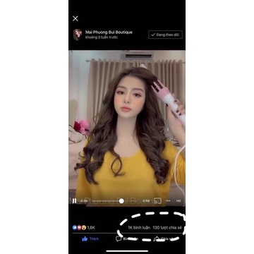 Máy uốn tóc xoăn xoay tự động 360 VIVID &amp; VOGUA tặng kèm kẹp tóc và lược