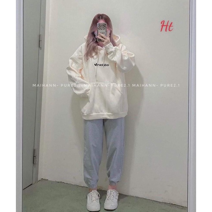 Sét áo hoodie chữ nhỏ +quần bom xám HT11