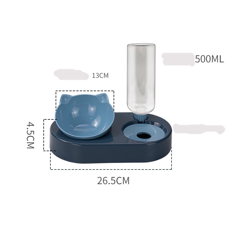 Bát/Chén ăn nghiêng kết hợp bình uống nước tự động cho chó mèo