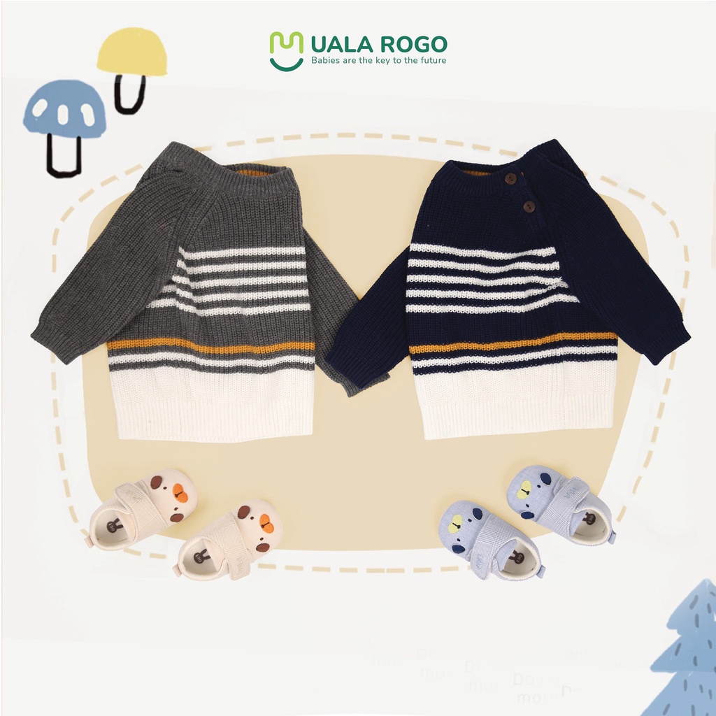 UR7031 Áo len dày dài tay kẻ nhỏ Uala Rogo (6M-4T)