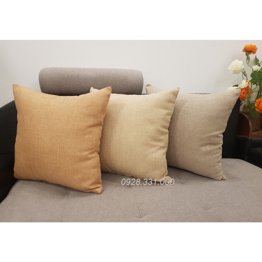 Gối tựa lưng Vải Gai có khóa kéo 45x45cm
