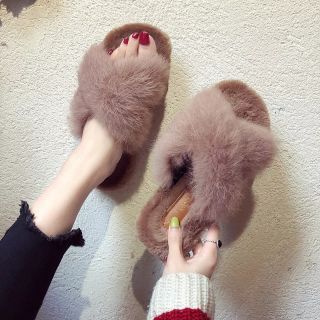 (Order) dép lông quai chéo