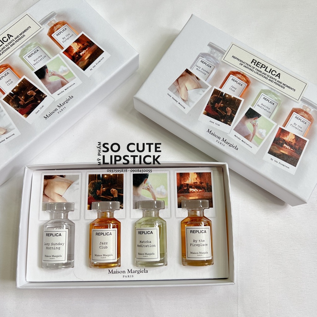 Set Nước Hoa Maison Margiela Replica 4 Chai (Jazz Club - Lazy Sunday Morning -By The Fireplace - Matcha Meditation)