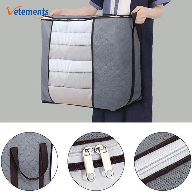 Vỏ Đựng Chăn Mền Quần Áo Bằng Vải Không Dệt Kích Thước Lớn Có Thể Gập Lại Gọn Nhẹ