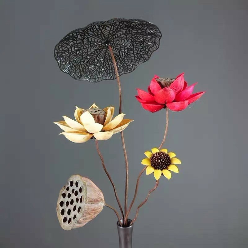 Hoa sen khô giả decor trang trí có sẵn