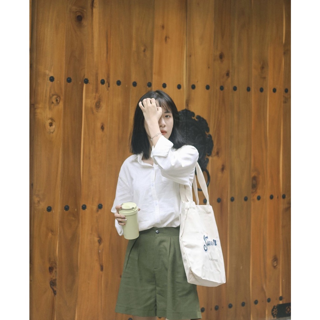 Áo sơ mi linen trắng basic - Fresh Shirt