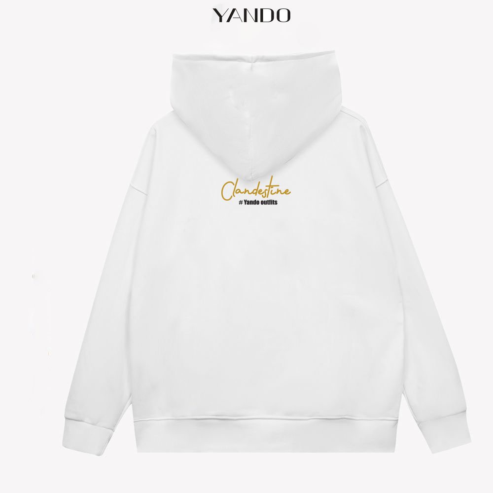 Áo Hoodie Form Rộng YANDO OUTFITS Clandestine AH200 Thun Cotton French Terry 350GSM Local Brand