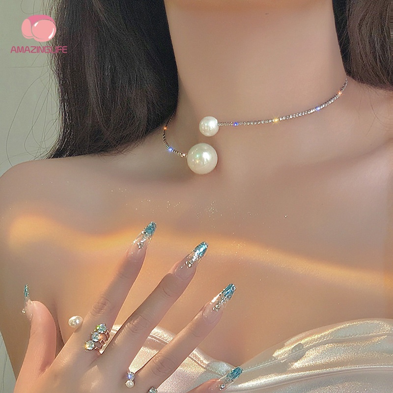 Vòng cổ Ngọc Trai / Kim Cương Giả / Ngọc Trai Đơn Giản Cho Nữ