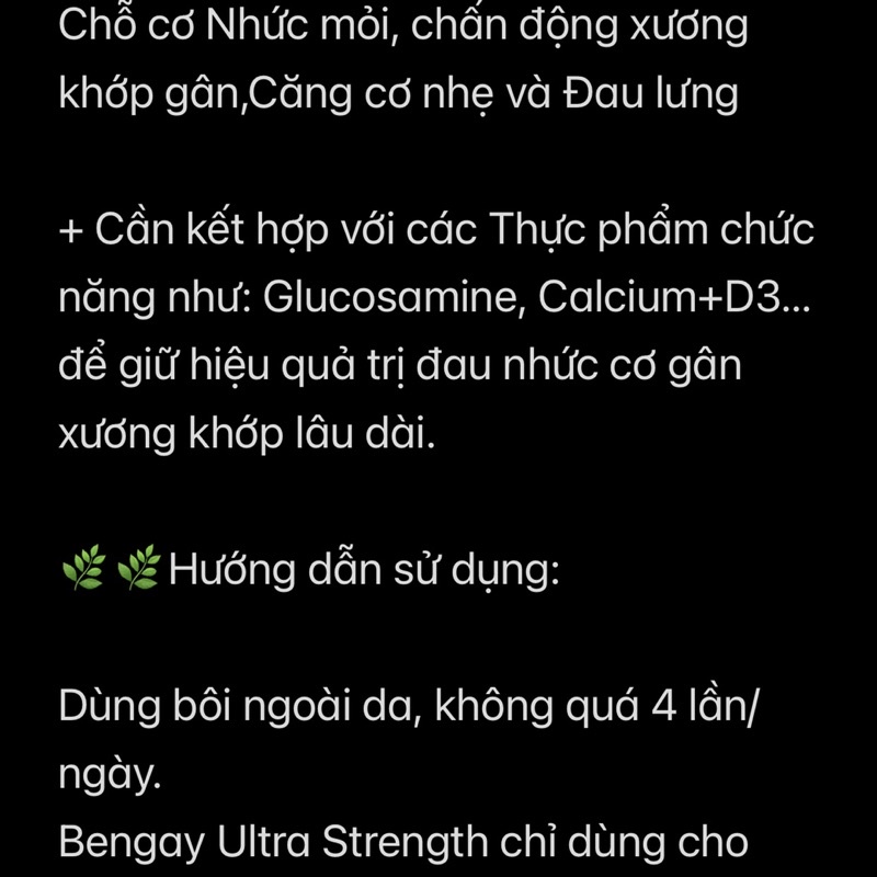 BENGAY DẦU NÓNG XOA BÓP GIẢM NHỨC MỎI MỸ