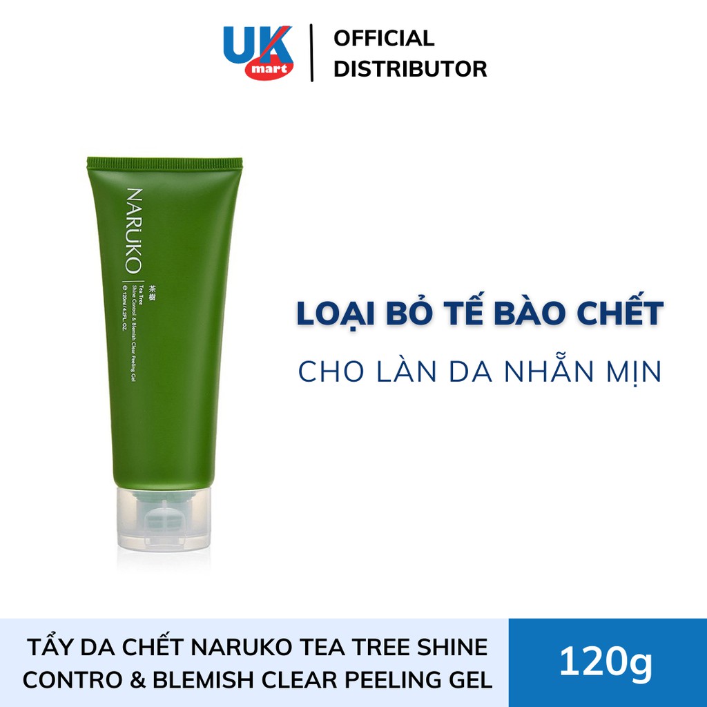 Gel Tẩy Tế Bào Chết Naruko Tràm Trà 120 gr Tea Tree Shine Control and Blemish Clear Peeling Gel