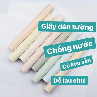 [CUỘN LỚN] Giấy dán tường chịu ẩm có sẵn keo mẫu đơn sắc hiện đại