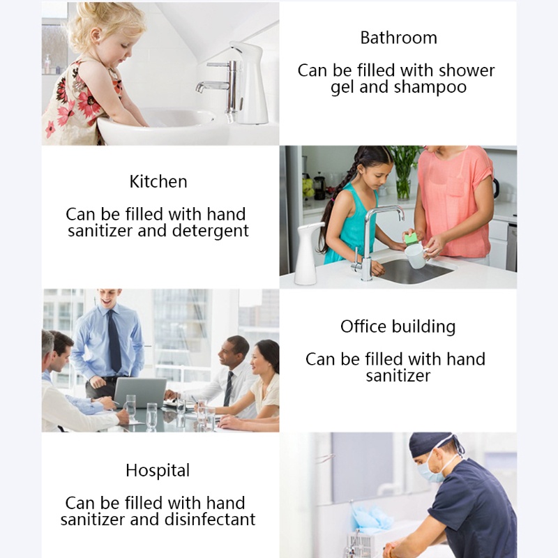 Bình Đựng Xà Phòng Rửa Tay Tự Động Không Cần Chạm Cổng USB Tiện Dụng Cho Nhà Tắm