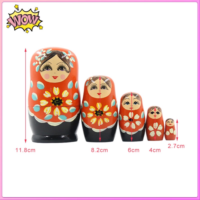 Bộ 5 Búp Bê Nga Matryoshka Dùng Làm Quà Tặng Giáng Sinh / Năm Mới