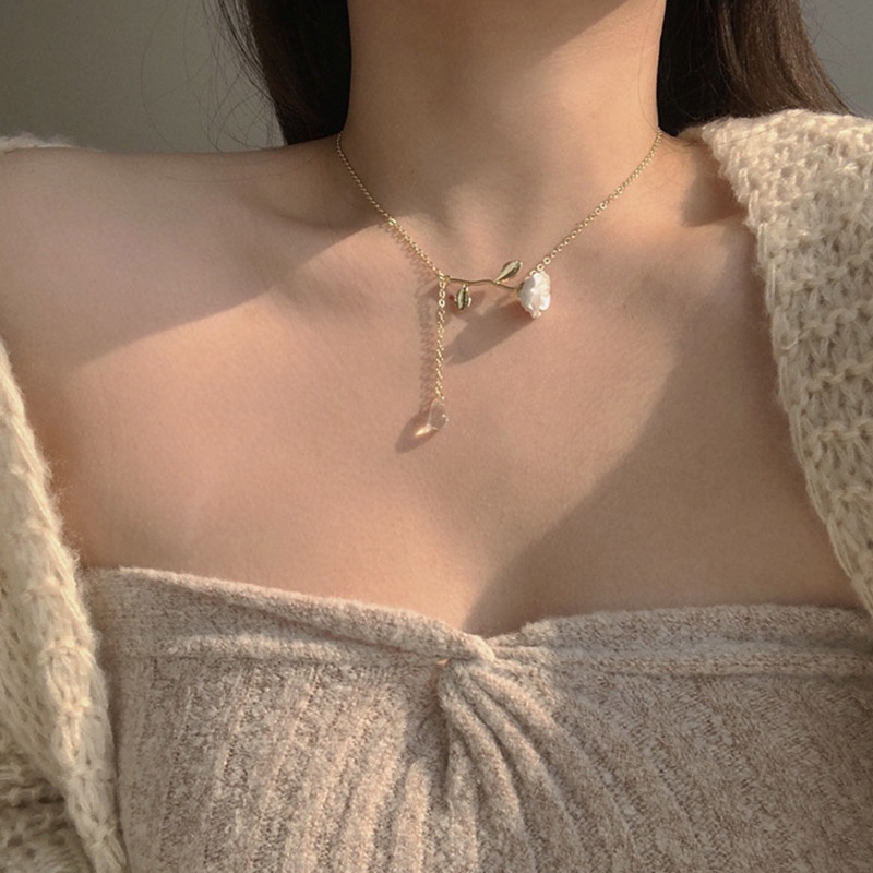 (MớI) Dây ChuyềN HợP Kim HìNh GiọT NướC ĐíNh Đá Sang TrọNg