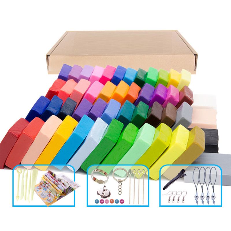 Bộ Slime Polymer Nhiều Màu Sắc Dùng Làm Đồ Thủ Công DIY Cho Trẻ Mẫu Giáo