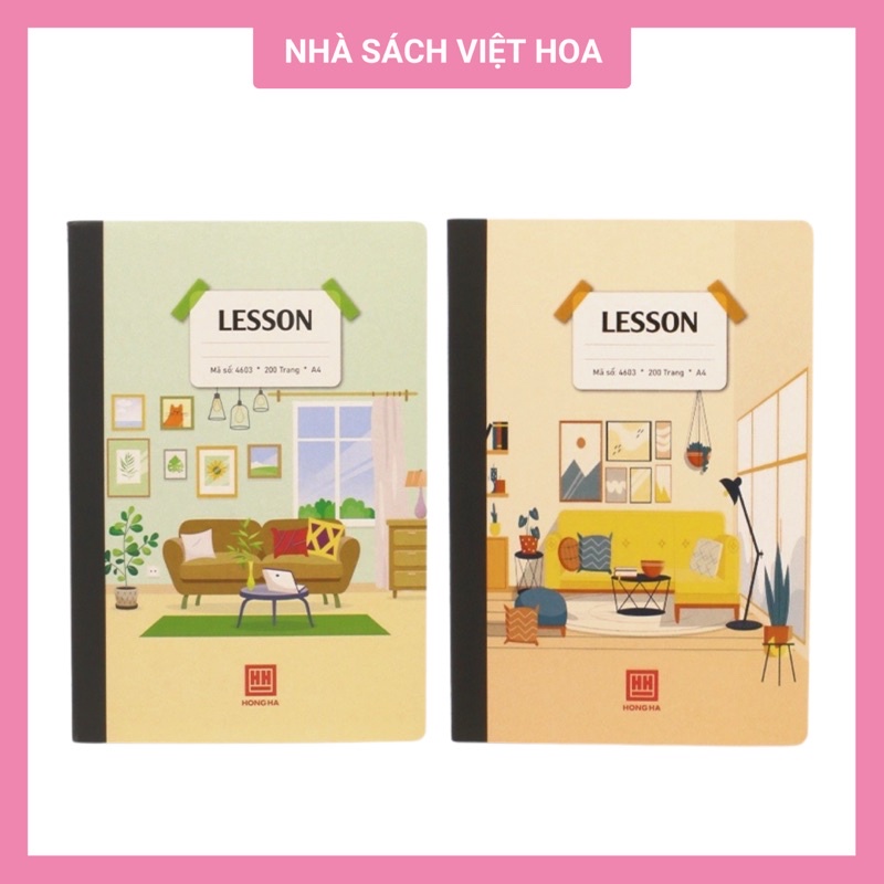 Sổ bìa bồi kẻ ngang Lesson A4 200 trang Hồng Hà 4603