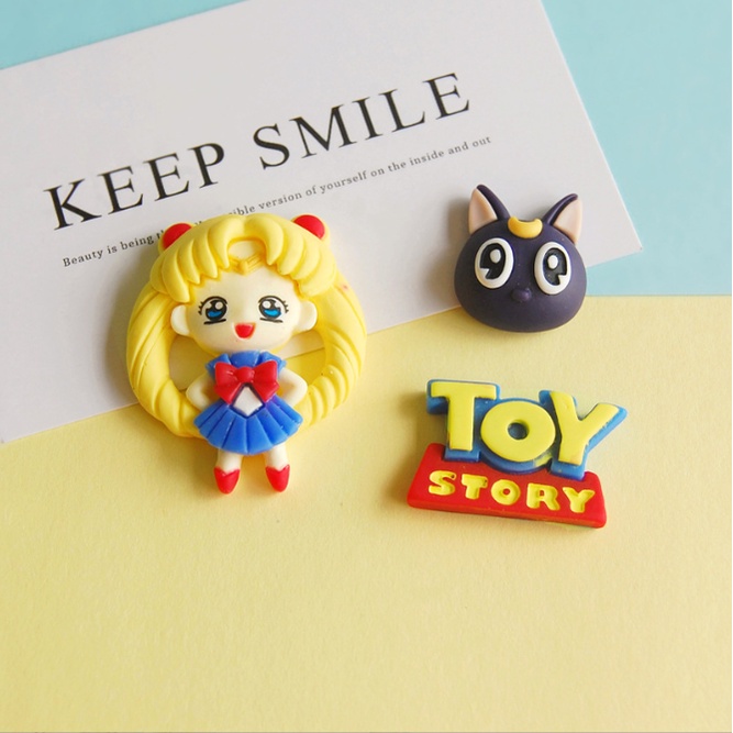 Charm thủy thủ mặt trăng Sailor Moon, chữ Toy Story làm trang trí Jibbitz, vỏ ốp điện thoại, kẹp tóc, DIY