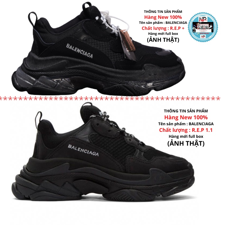 GIẦY THỂ THAO SNEAKER NAM NỮ BALENCIAGA TRIP S MÀU FULL ĐEN