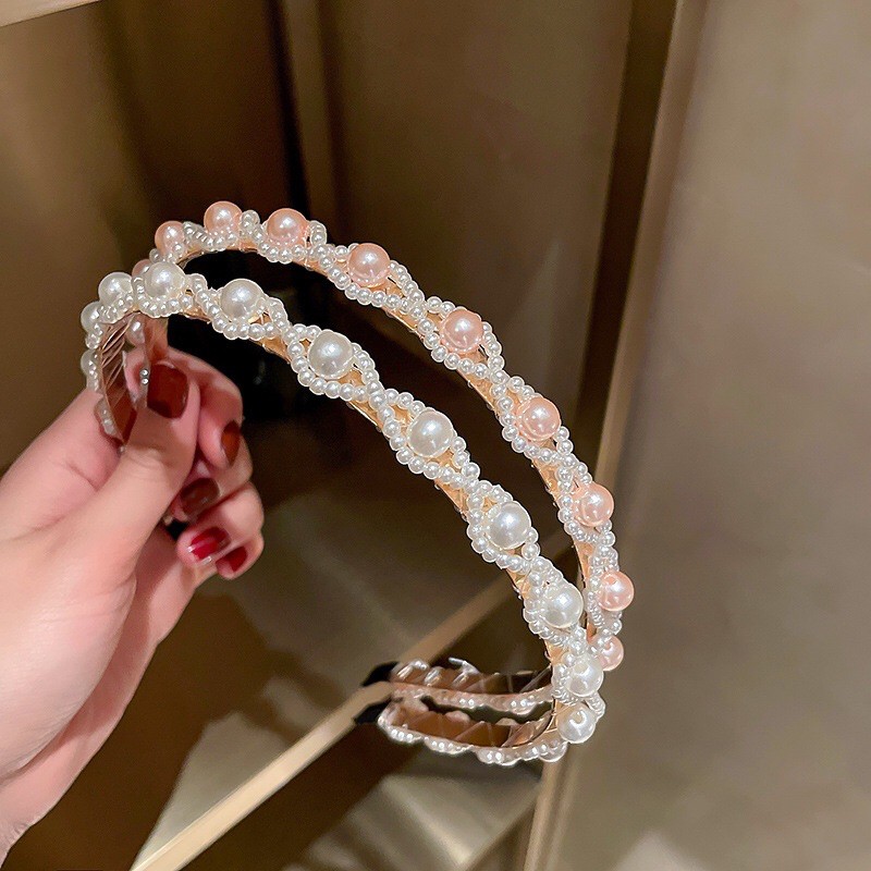 Bờm tóc hàn quốc hạt pha lê
