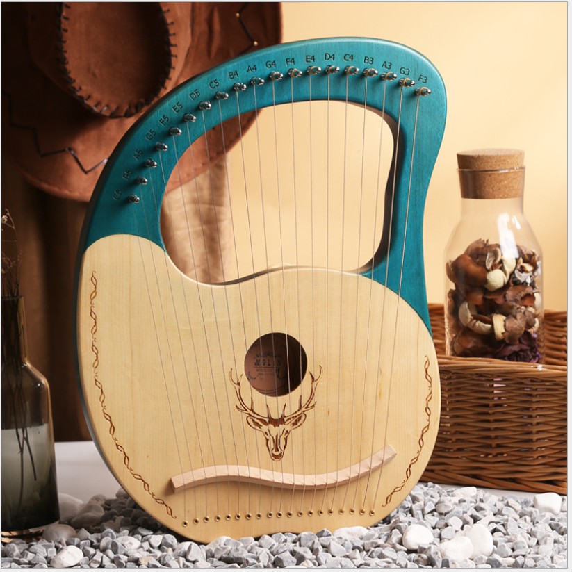 Đàn Lyre 19 dây /21 dây/24 dây Lyre Harp Molin-MM1882 Xanh Dương tặng cây chỉnh dây, phím gãy đàn, khăn lau