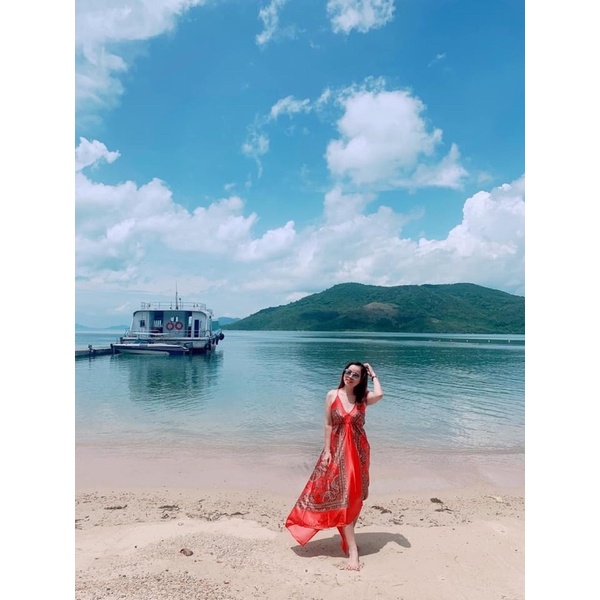 [chọn màu]Đầm maxi chất lanh lụa thiết kế sang trọng dây áo điều chỉnh được.