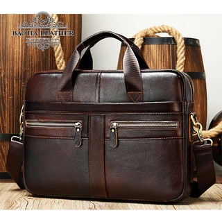 |DA THẬT| Cặp công sở BAOHA LEATHER BHM2099 vừa laptop 15inch, có khe cài vali, Cặp giáo viên