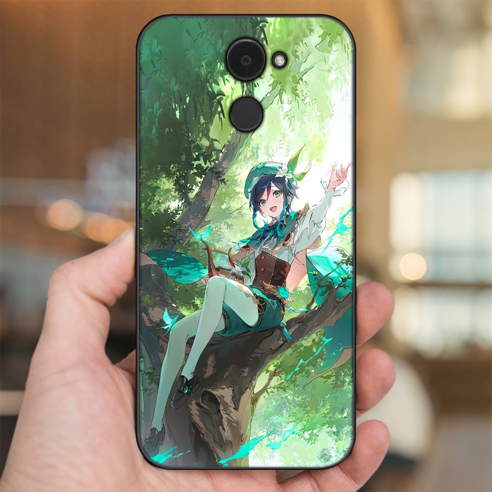 Ốp lưng Huawei Y7 Prime viền đen in hình Venti Genshin Impact