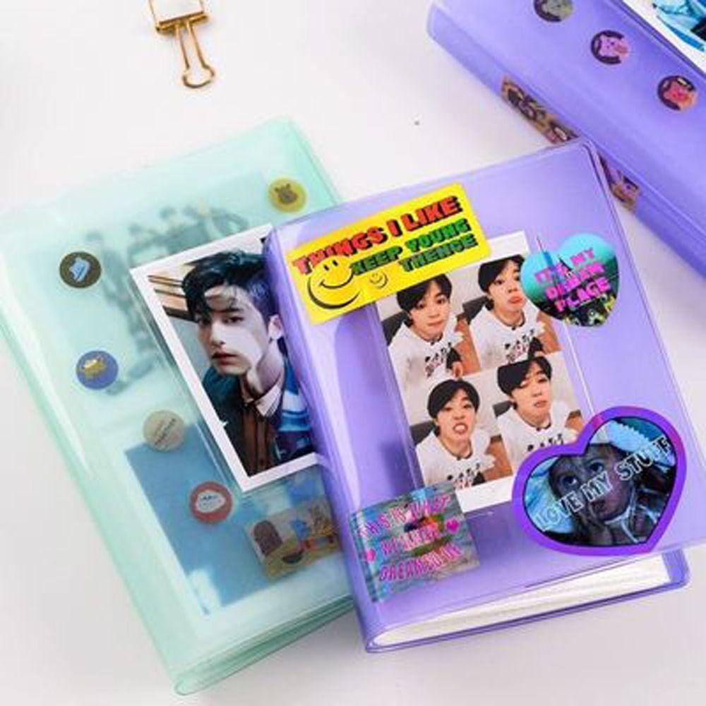 Album Đựng Ảnh 64 Thẻ Mini Bằng Nhựa Màu Thạch