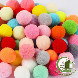 Bịch 10 cục bông len tròn nhiều màu - 3cm