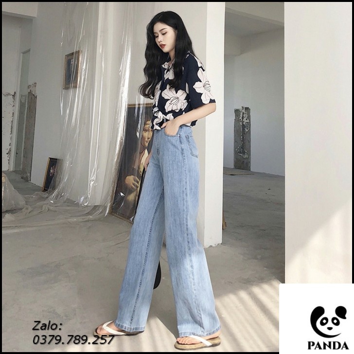 [Sỉ] Quần jean nữ baggy ống rộng cao cấp giá rẻ Panda