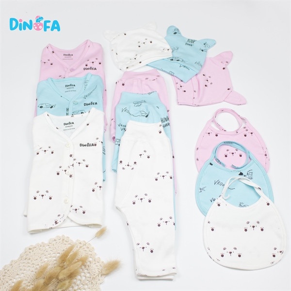 Combo 3 bộ quần áo sơ sinh cúc thẳng cho bé 0-3m (0 - 3,5kg), Set 4 món cho trẻ sơ sinh cho bé đủ màu_C02