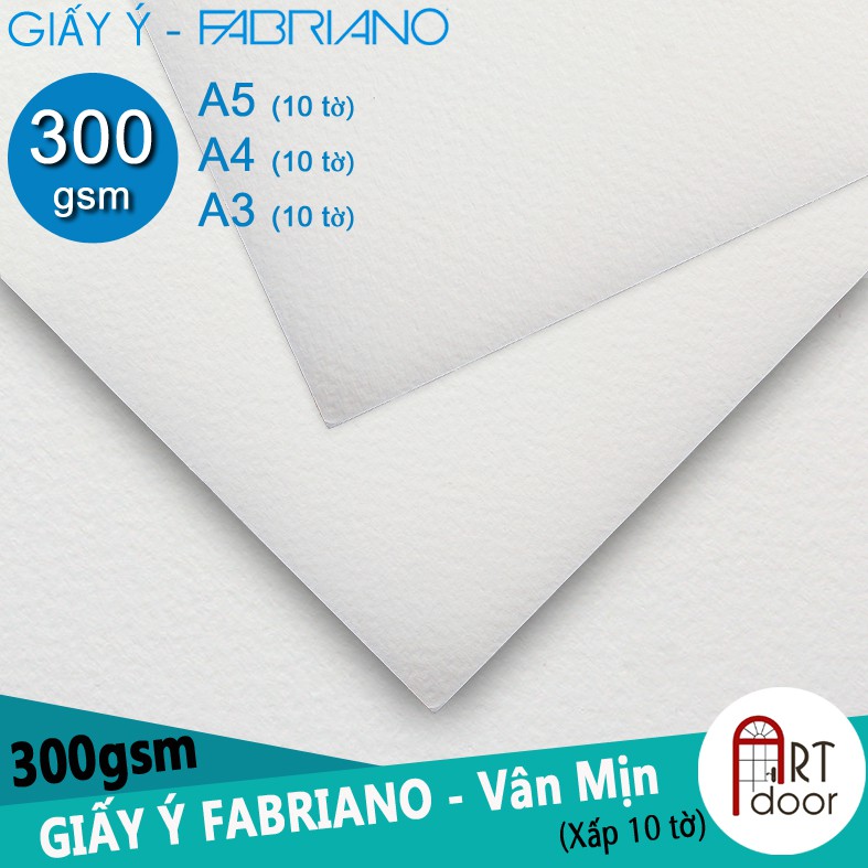 [ARTDOOR] Giấy vẽ màu Nước Ý FABRIANO 300gsm (vân mịn)