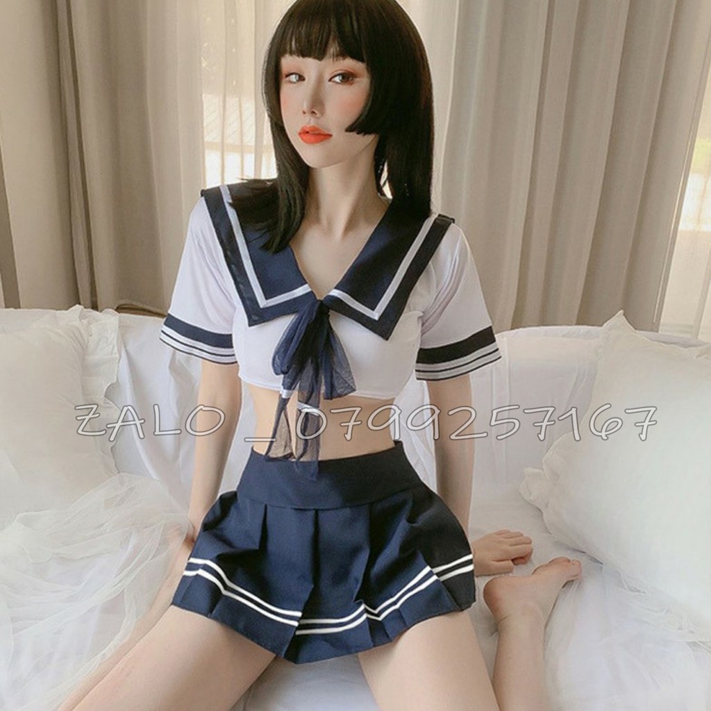 Đồ cosplay sexy học sinh anime , Set váy ngủ nữ sinh gợi cảm