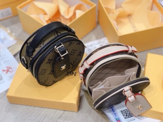 Túi hoa nâu mini đeo chéo