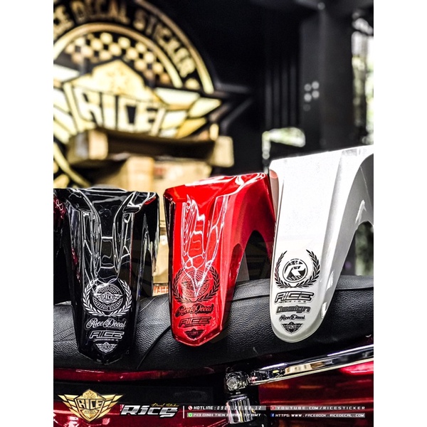 Tem Dán Dè Xe Máy Rice Trắng , Đen , Đỏ , Xanh... RICEDECAL®️