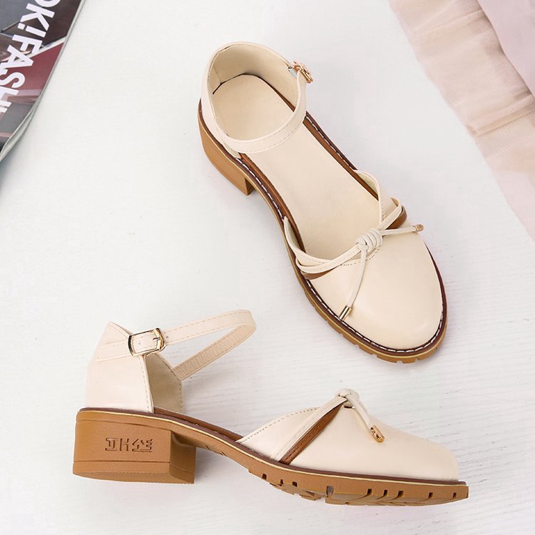 IELGY Sandals female tendon bottom soft bottom hollow England thick with small shoes | BigBuy360 - bigbuy360.vn