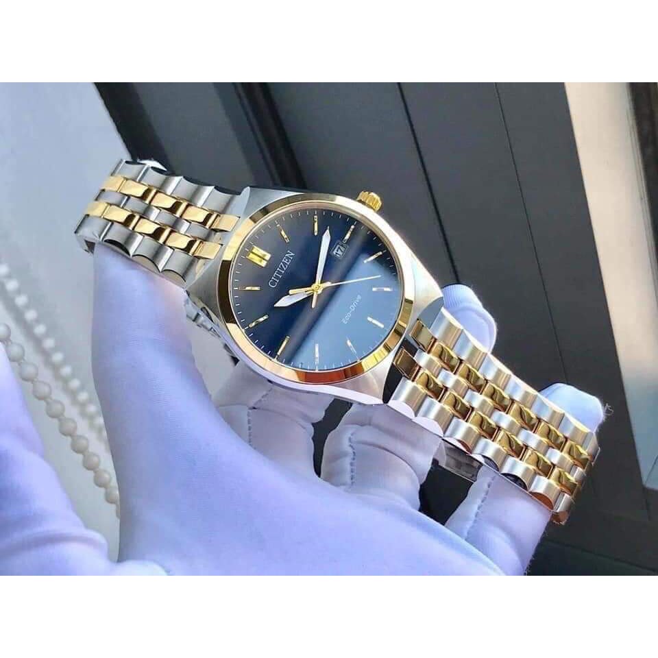 Đồng hồ nam Citizen Ecodrive BM7334-58L demi mặt xanh cực sang