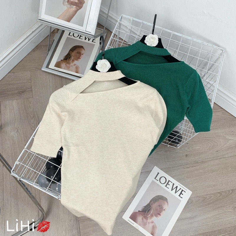 ÁO LEN TĂM CỔ KHOÉT CÁCH ĐIỆU PHONG CÁCH HÀN QUỐC MS16919