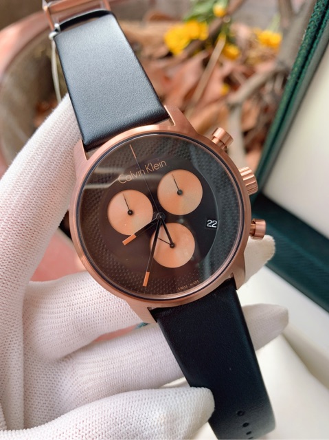 Đồng hồ nam Calvin Klein K2G17TC1 City Chronogragh - Swiss Made (Thuỵ Sĩ) - dây da chính hãng | BigBuy360 - bigbuy360.vn