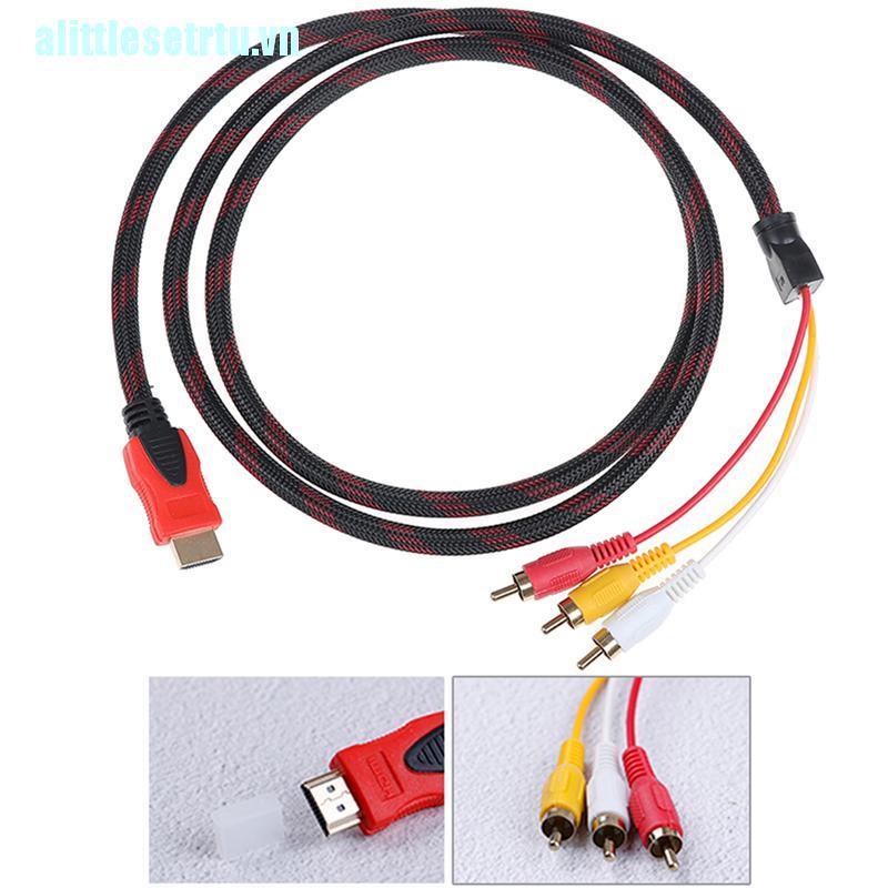 Dây Cáp Âm Thanh 1.5m Chuyển Đổi HD HDMI Sang 3RCA AV Mạ Vàng Thông Dụng Cho tv