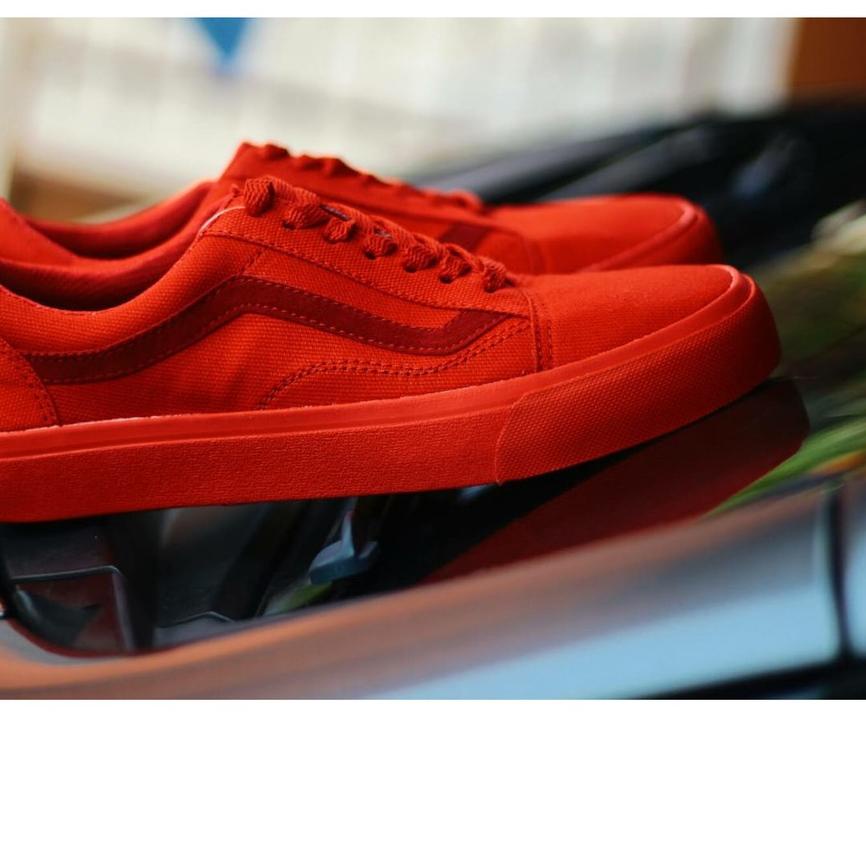 Giày Thể Thao Vans OS Màu Đỏ Trơn Thời Trang Năng Động Cho Nam