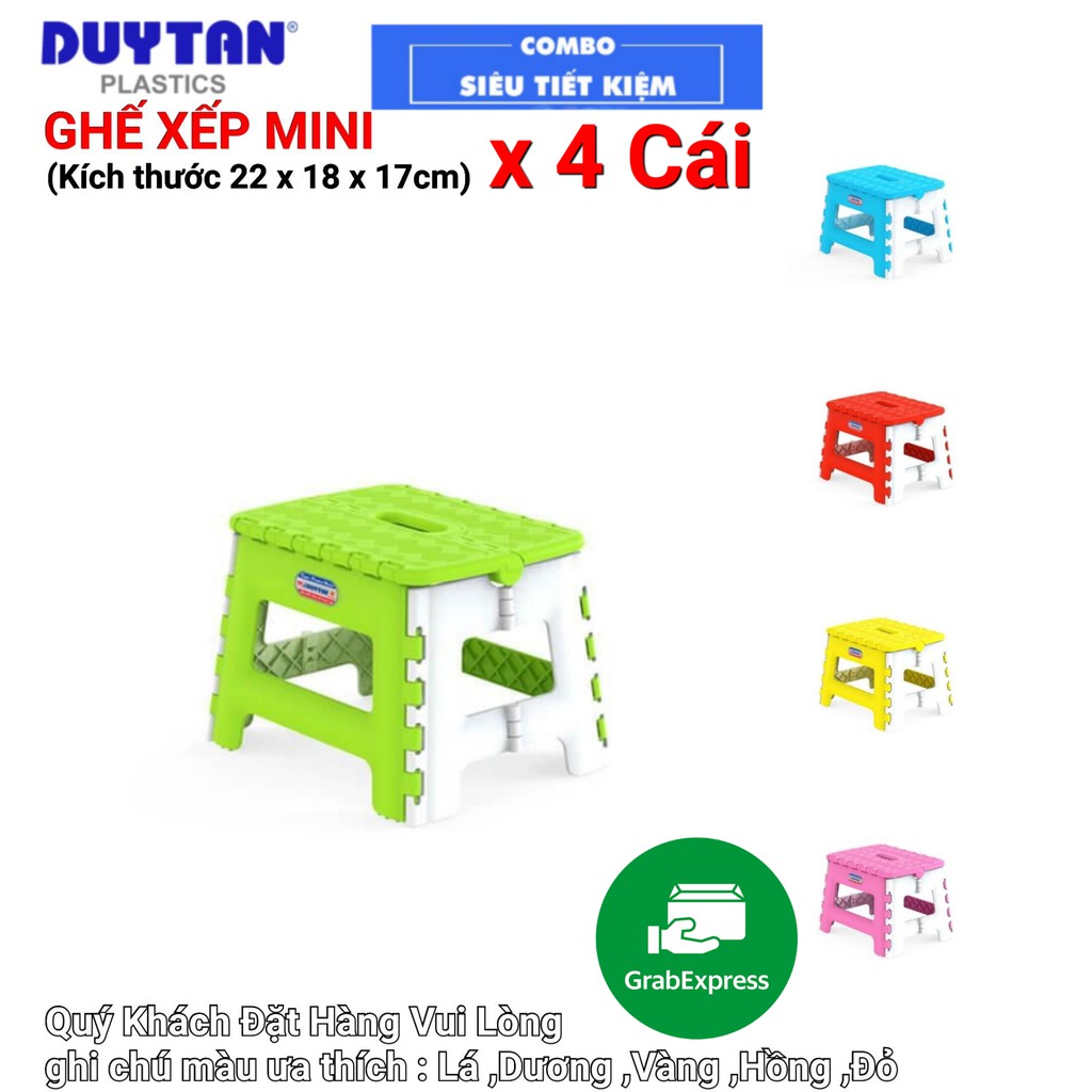 Ghế mini xếp nhựa duy tân -COMBO 4 Cái