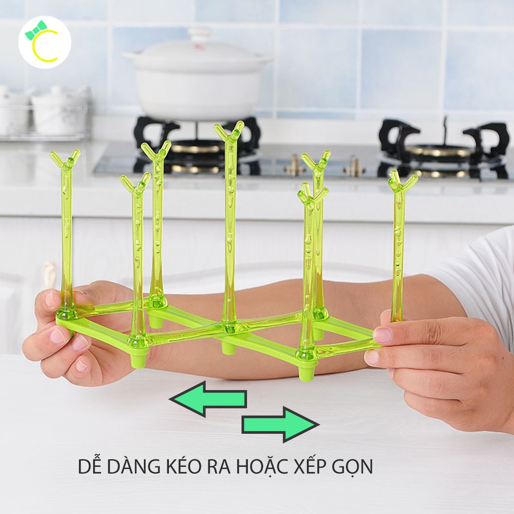 Giá úp ly, cốc bằng nhựa xếp gọn - Cami - CMPK147