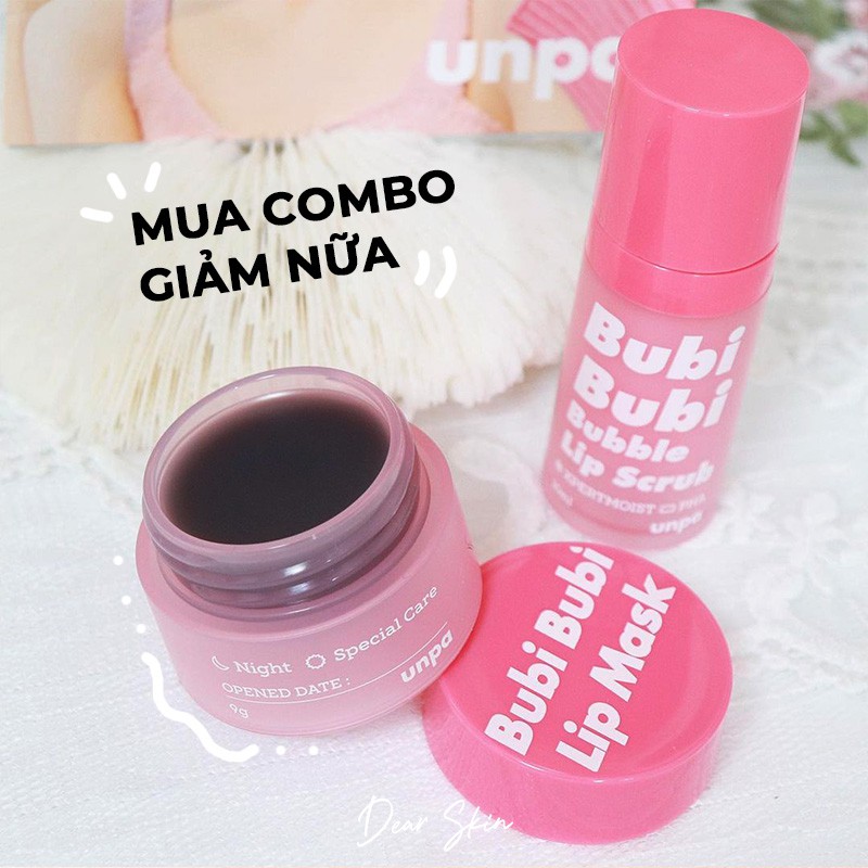 [COMBO] Bubi Scrub + Lip Mask + Lip Ampule - Tẩy tế bào chết + Mặt nạ ủ + Tinh chất dưỡng by Unpa