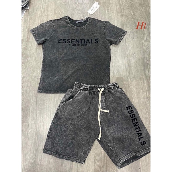 Bộ đùi loang chữ ESS đen H2B695