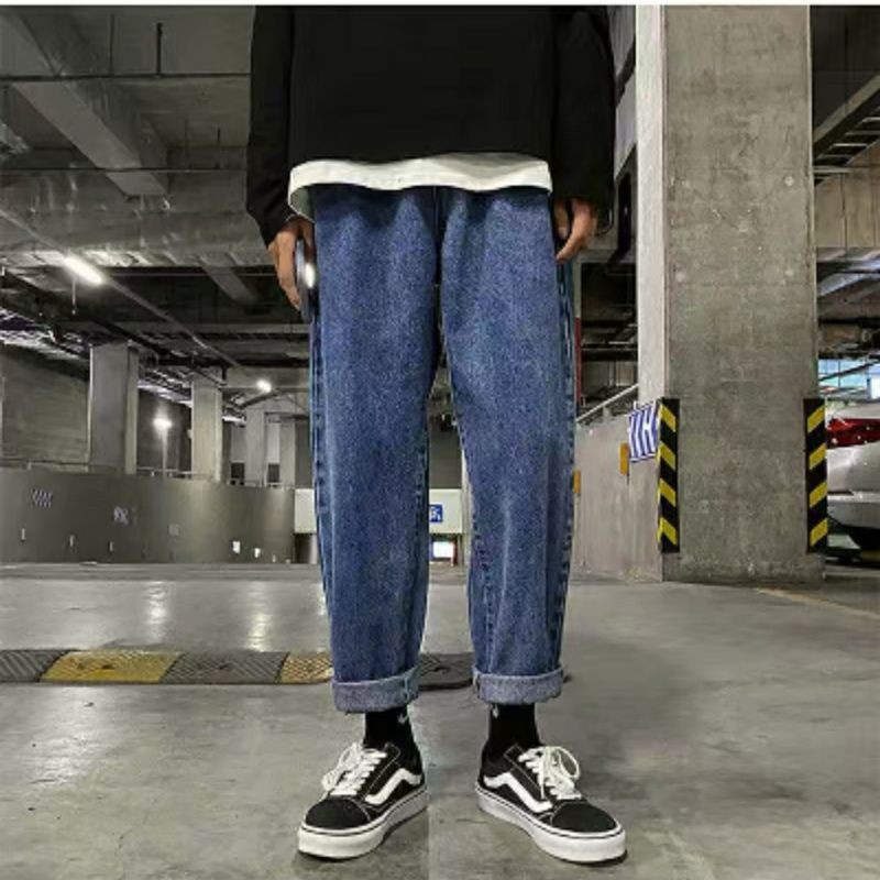 HÀNG NHẬP KHẨU -  Quần Bò Ống Rộng Nam Nữ Cạp Chun Phong Cách HIPHOP STREETWEAR Quần Jeans Ống Rộng Dễ Phối Đồ Có Bigsiz