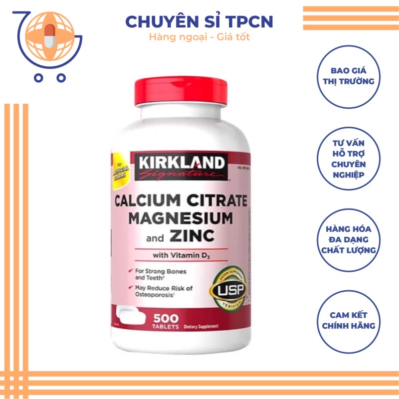 💥GIÁ TỐT💥 Chắc xương với Calcium Citrate With Vitamin D, Magnesium and Zinc(500 viên)