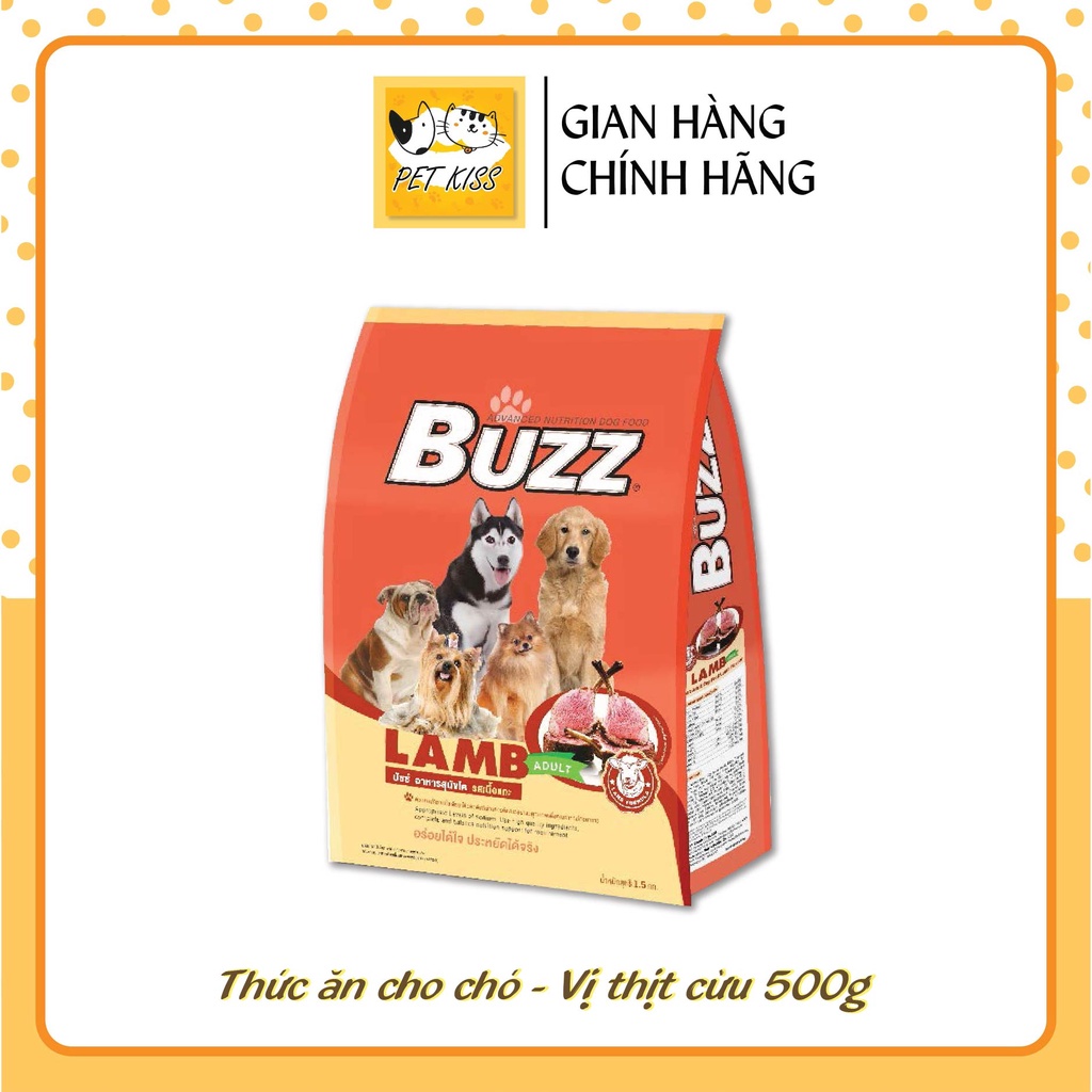 Thức ăn chó cao cấp Buzz Adult Dog Food Vị thịt cừu 500g [HSD: 13/07/2022]