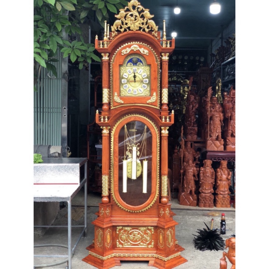 Đồng Hồ Tứ Trụ lớn phòng Khách Gỗ Hương Cao 210,230,250cm