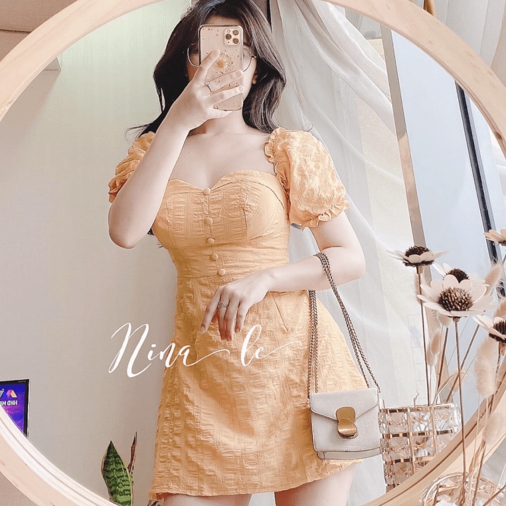 ĐẦM NỮ DỰ TIỆC TAY CON CHẤT XỐP SIÊU XINH PU THỜI TRANG HHP